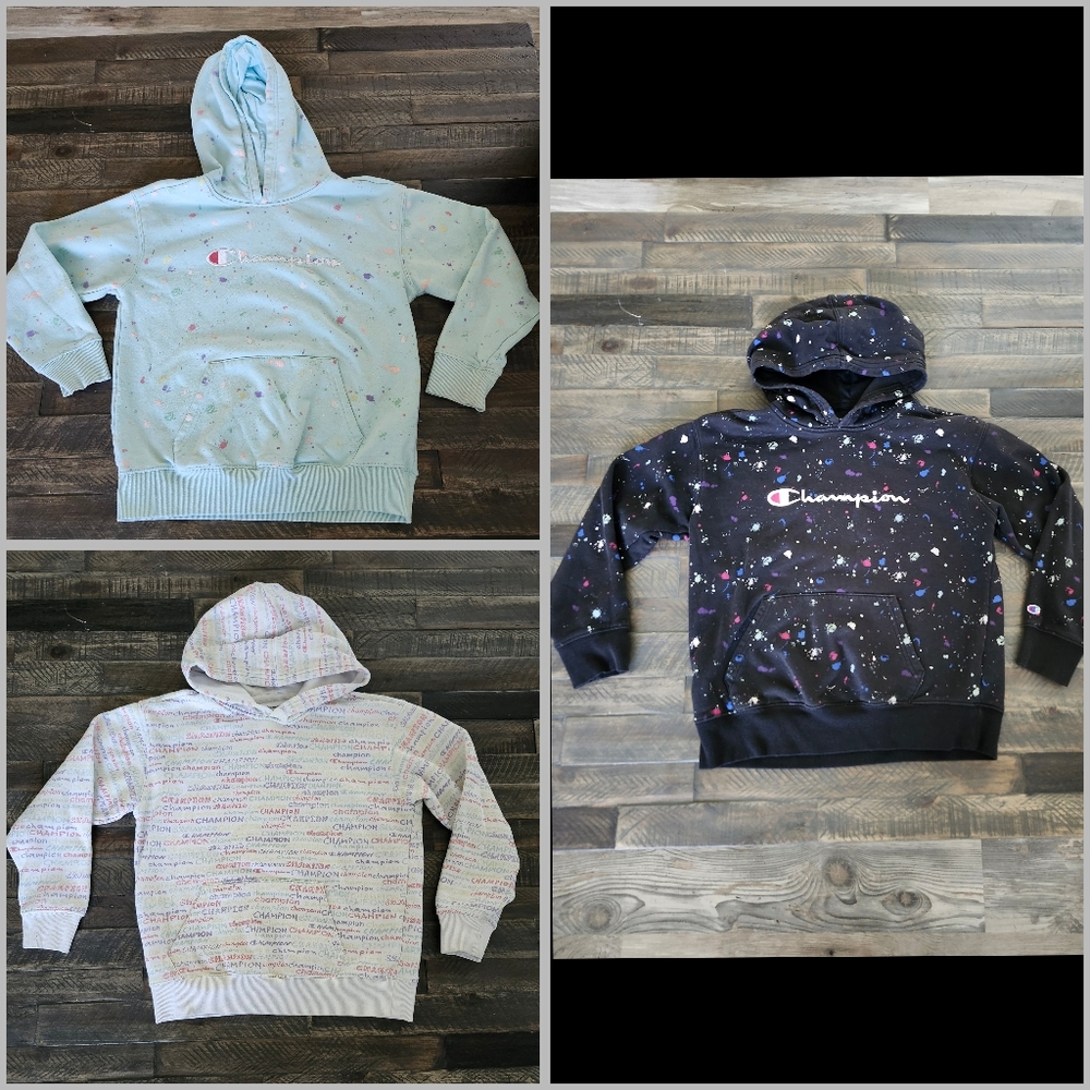 3 girls Champion Hoodies size Girls XL